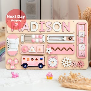 Montessori Name Puzzle, Personalized  Busy Board, First Birthday Gift for Toddler Toy, Baby Girl Gift, Baby Toy, 1 Year Old, Newborn Gift