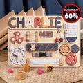 Montessori Toys, Personalized Baby Busy Board, Custom Name Puzzle, Gift for Boy or Girl, First Birthday Gift, Baby Shower, Gifts For Kids product logo