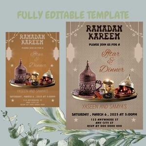 Editable ramadan Iftar Party Invitation Template / Ramadan invite 2025 invitation template  / Ramadan Kareem Invitation Template