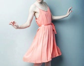 SALE Let Them Eat Meringue Pleated Dress - Coral - READY to SHIP