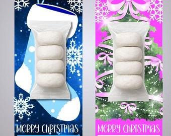 Donutkaart Kerstvakantie Canva-sjabloon en pdf inbegrepen Bewerkbare gepersonaliseerde naam Digitale download Afdrukbare traktaties