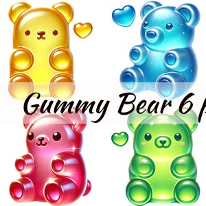 Gummy Bear Clip Art- commercial Use Gummies-Candy Clip Art- Gummy Candy