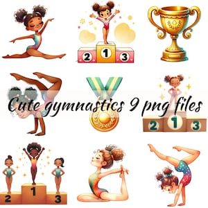 Cute Gymnastic Clipart-Gymnastics Girl- Commercial Use