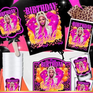 Geburtstagsaufkleber Styroporbecher Canva bearbeitbare Vorlage, Geburtstagsparty-Bundle Styroporbecher Design, Partygeschenke anpassen Partyeimer