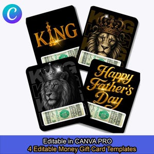 Modello Canva per carta regalo con soldi per la festa del papà, porta carte di credito, porta soldi per benzina, regalo per la festa del papà, biglietto di auguri di compleanno con soldi,
