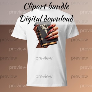 Black Girl Magic Praying Png Commercial Use Clipart Bible Black girl holding bible Girl Christian Black woman Art Bible