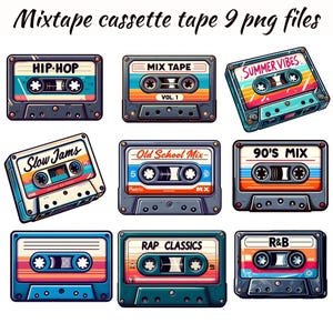 mixtape clipart png Jaren 90 retrocassettetape Hiphop rap R&B commercieel gebruik Old School Mixtape