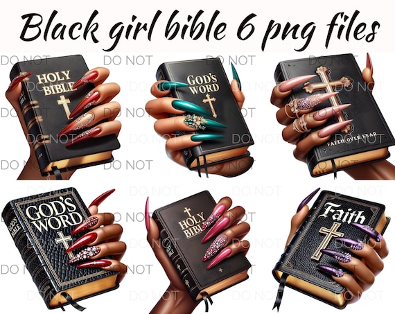 Black Girl Magic Praying Png Commercial Use Clipart Bible Black girl holding bible Girl Christian Black woman Art Bible