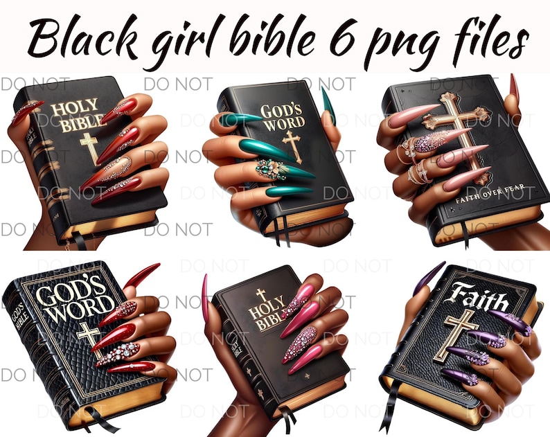Black Girl Magic Praying Png Commercial Use Clipart Bible Black girl holding bible Girl Christian Black woman Art Bible
