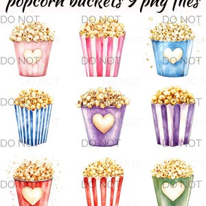 Popcorn Bucket Clipart Png Watercolor Popcorn Commercial use Movie Night Popcorn