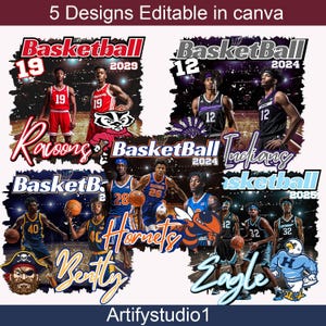 Senior Basketball Senior Night Template Canva Personalized t Shirt Senior Night Editable photo