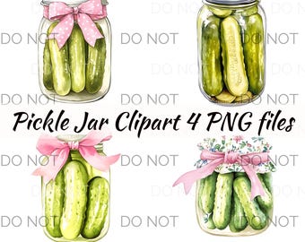 Frasco de pepinillos Clipart Amante de los pepinillos ENELDO CON ÉL Acuarela png Uso comercial
