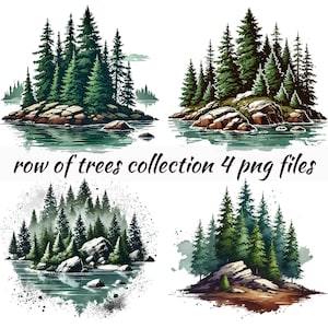 Rangée d'arbres Collection Clipart, clipart forêt usage commercial