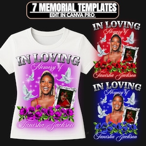In Loving Memory Of Shirt Designs Canva Template Sublimation Designs, Loss Of Loved One, Digital Download, Memorial Bundle Design, Memorial