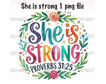 She Is Strong Proverbs Png Clipart Proverbs 31 25 watercolor Commercial Use Christian quotes Bible scriptures