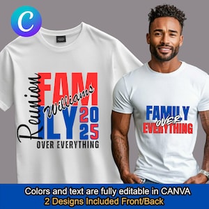 Family Reunion Shirts Canva Template Family Over Everything Customizable Design Editable Template, Family Tree Sublimation t shirts Family