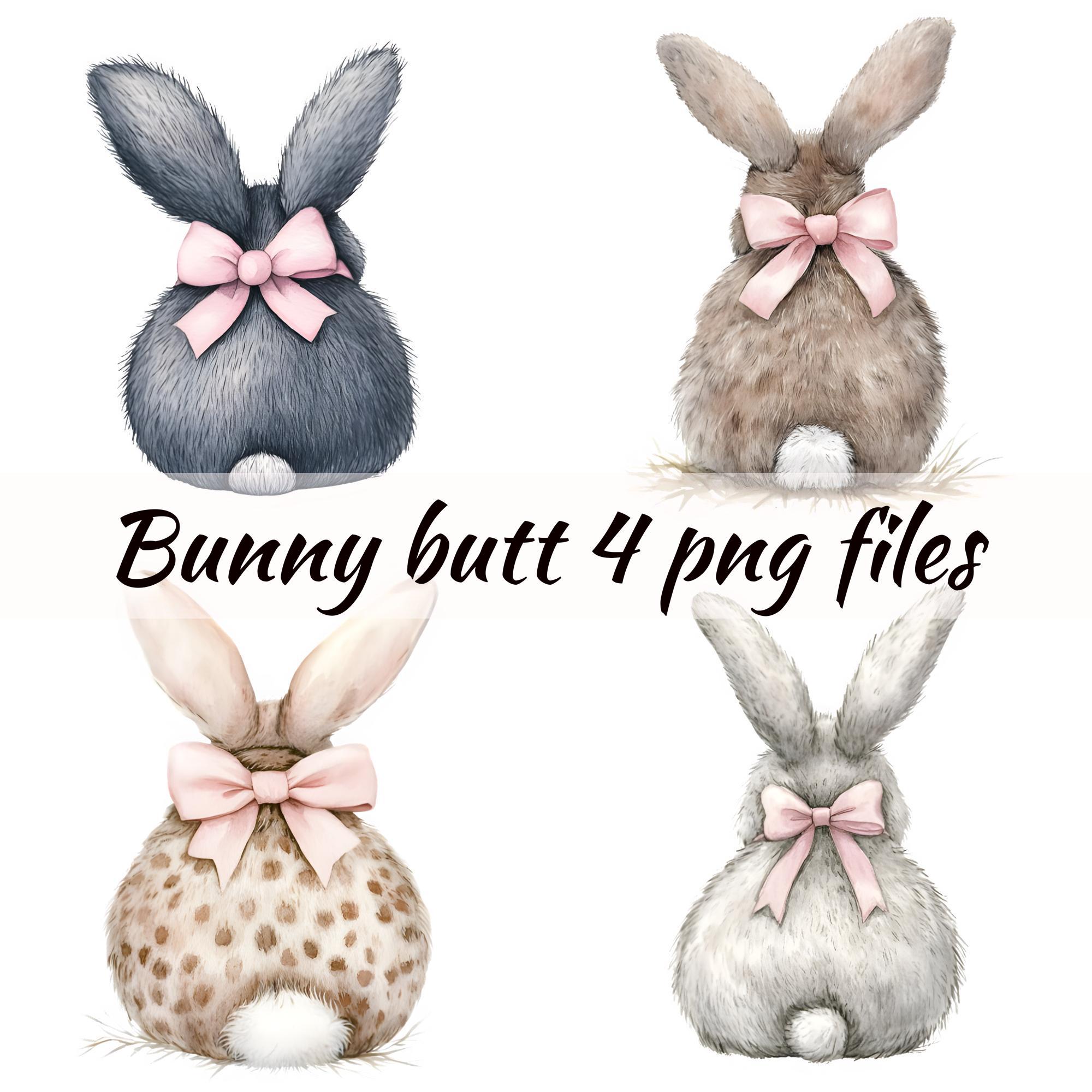 Bunny Butt Clipart PNG Collection -watercolor Instant Download of Four ...