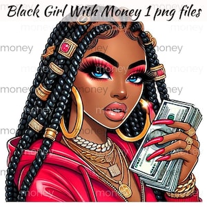 Ragazza nera con soldi Png - Uso commerciale - Boss Girl Black Boss Lady Money