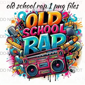 Clipart de rap de los 90 en formato PNG: radio Boombox de uso comercial de rap y hip hop de la vieja escuela