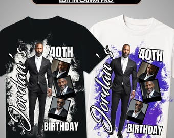 Birthday King t Shirt design Canva Template Personalized Birthday Shirt Design for Men Editable Colors Sublimation DTF Custom tee