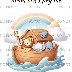 Watercolor Bible Clipart png- Noah&#39;s Ark Clipart Christian png Commercial Use