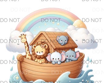 Watercolor Bible Clipart png- Noah's Ark Clipart Christian png Commercial Use