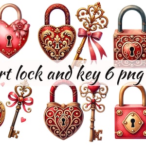 clipart hart slot en sleutel png-vintage sleutel - deursleutel commercieel gebruik rode en gouden sleutels
