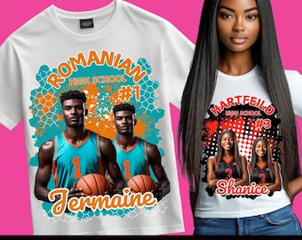 Basketbalshirtontwerp, canvassjabloon, bewerkbare gameday-t-shirt, seniorenavondshirt, gepersonaliseerd, sublimatie, DTF