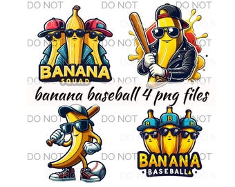 Banana Baseball Png-Banana Squad Banana Playing Baseball Commercial Use Clipart