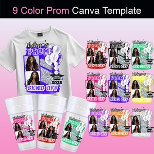 Prom Send Off Shirt Template Canva Template Prom Bundle design Sublimation T Shirt, Graduation T-shirt Silver