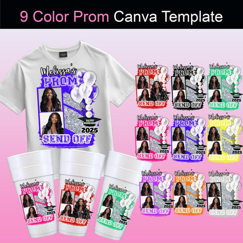 Send Off Merch Prom Send off Shirt Template Canva Template Prom Bundle Design ...