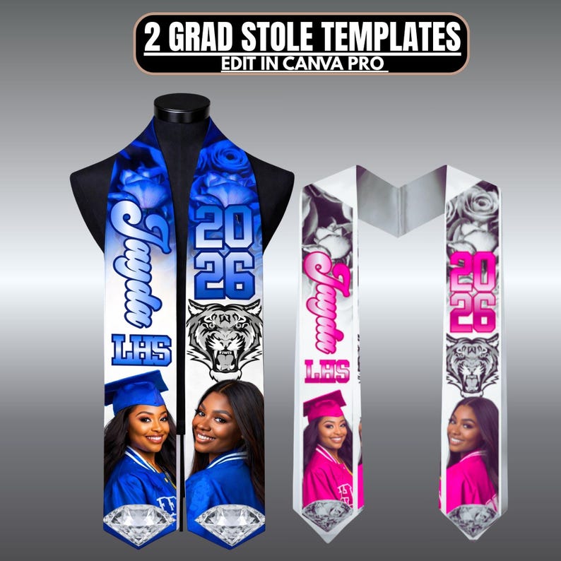 Graduation Stole Templates for Canva 2026 Sublimation Bundle Graduation ...