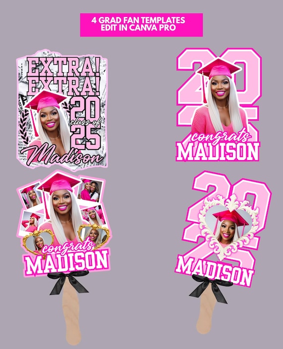 grad fan paddle Custom Grad Fan, Canva Editable,Paddle Fan Bundle, Drag And Drop Canva, 2025 Grad, Graduation Favors, Shirt Design