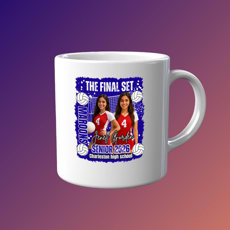 Volleyball T-shirt Design Template for Canva Game day Senior night 2026 Sublimation, DTF, or DTG Printing Volleyball Team