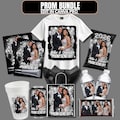 Prom Send off Bundle, black silver couple Prom Treats, Canva Template Editable Party Bundle, Custom Water Labels, Chip Bag lip gloss