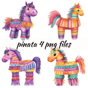 Pinata Clipart- Watercolor Pinata Mexican Pinata Fiesta Commercial Use