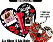 Lip Gloss Lip Balm Holder Valentines day Card Canva Templates Editable Leopard Design  Photo Drag and Drop, Personalized Custom Cards