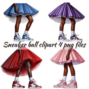 Sneaker Ball Clipart png Commercial Use Sneaker Ball Legs Dress Tutu Skirt African American Black Girl