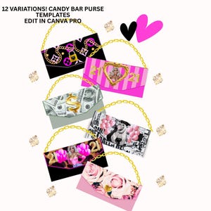 Chocolate Candy Bar Canva Template Candy Bar Wrapper, Chocolate Wrapper, Chocolate Template , Editable Template, Candy Bar Template, Purse