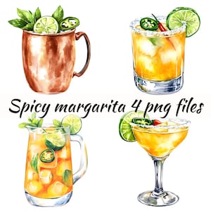 Spicy Margarita Aquarell Clipart-Kommerzielle Nutzung - PNG