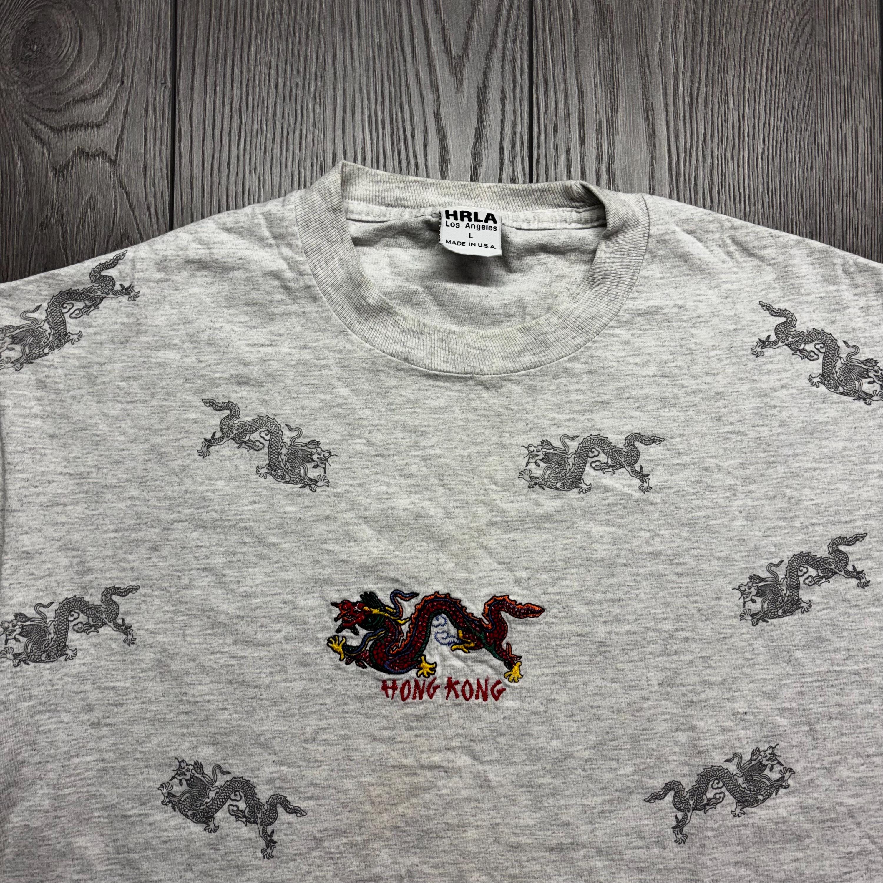 ヴィンテージ 香港ドラゴン 1990年代 Tシャツ グレー ミディアム 