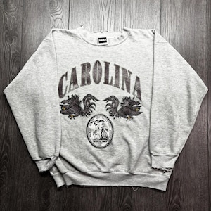 Vintage University of North Carolina NCAA 1990-talets collegetröja L Mellangrå bild 1