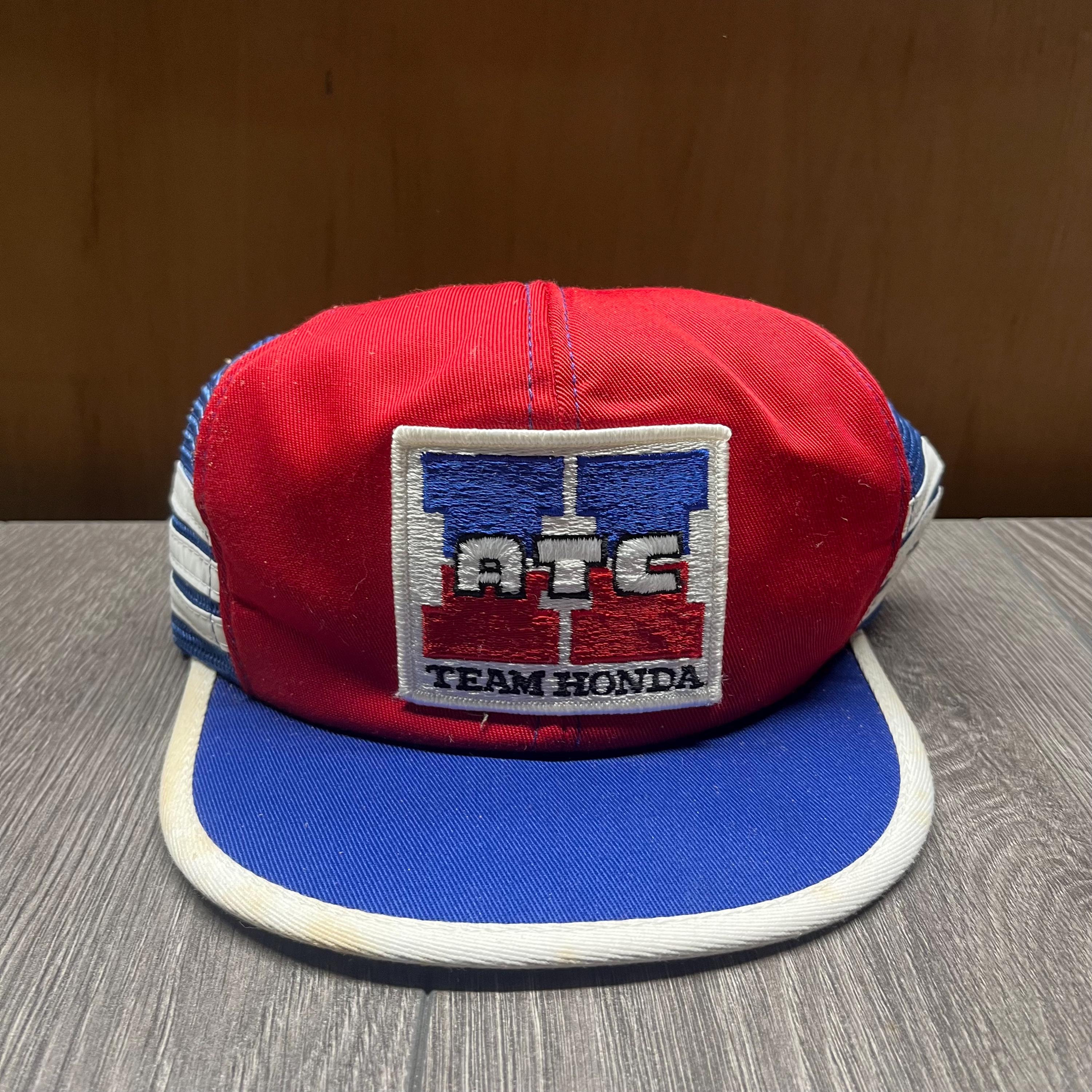 Vintage Team Honda ATC Trucker Three Stripe 1980s Mesh Hat