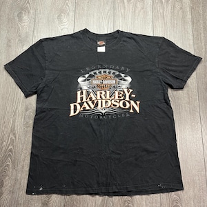 Vintage Harley Davidson Y2k T Shirt XL Extra Large Black Pennsylvania Biker Streetwear Faded