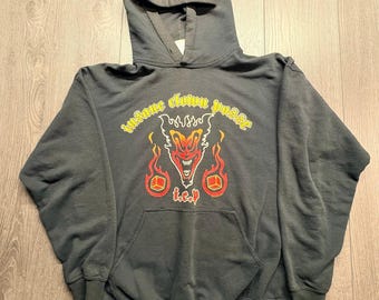 Vintage 2002 Insane Clown Posse ICP The Wraith Joker Card Hoodie Black Large