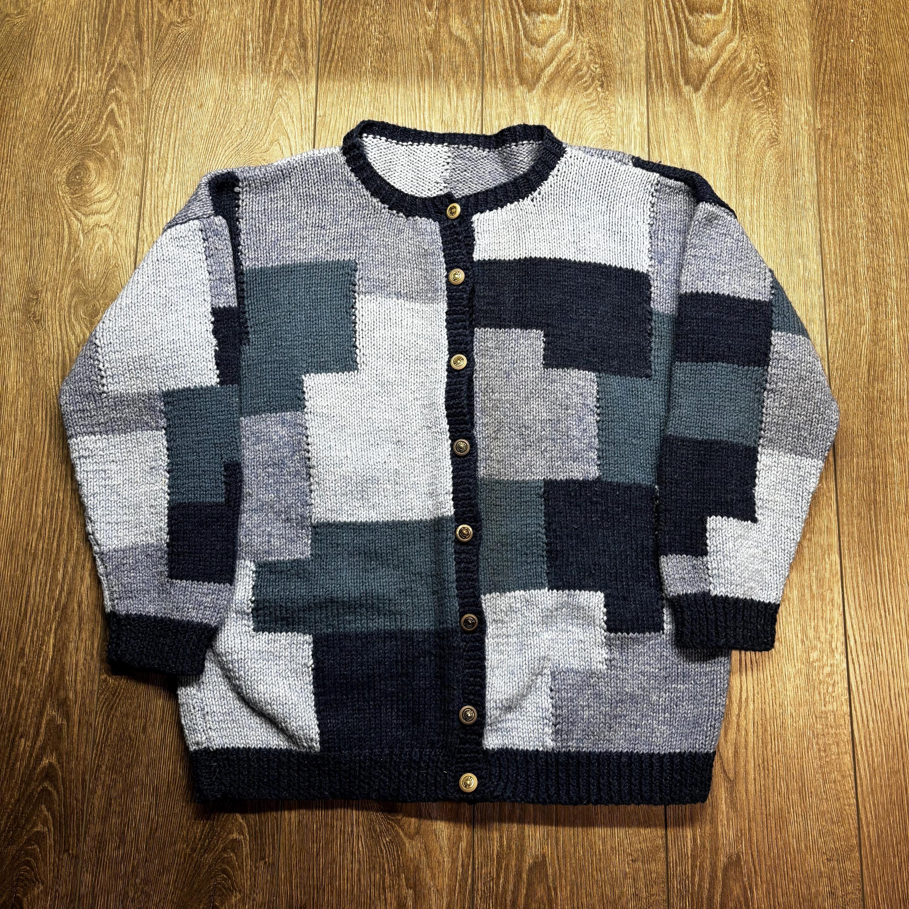 80s 90s Checkered Sweater Wool - Etsy