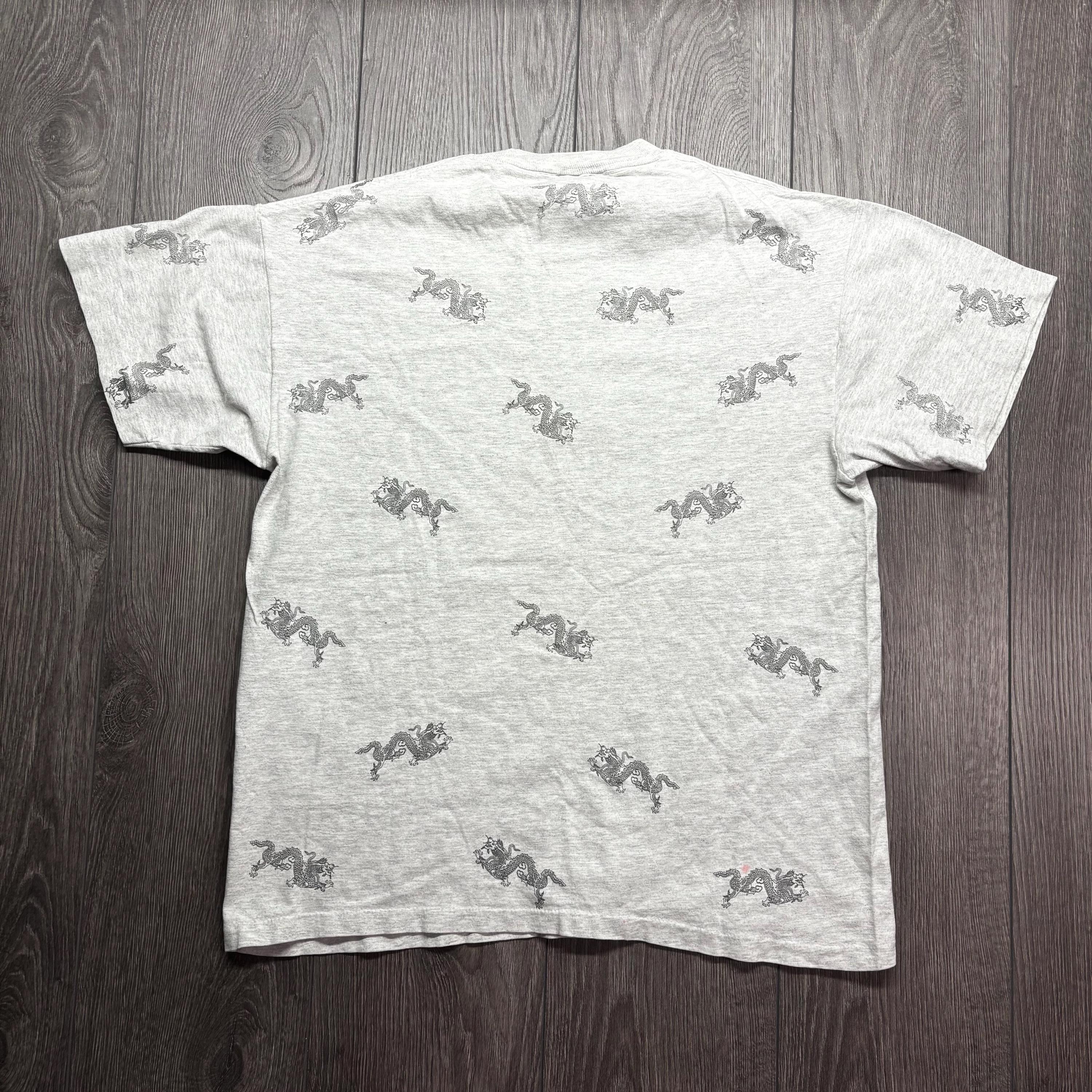 ヴィンテージ 香港ドラゴン 1990年代 Tシャツ グレー ミディアム 