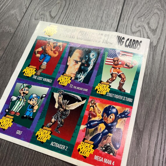 Vintage Nintendo Super Power Club Challenge Trading Cards