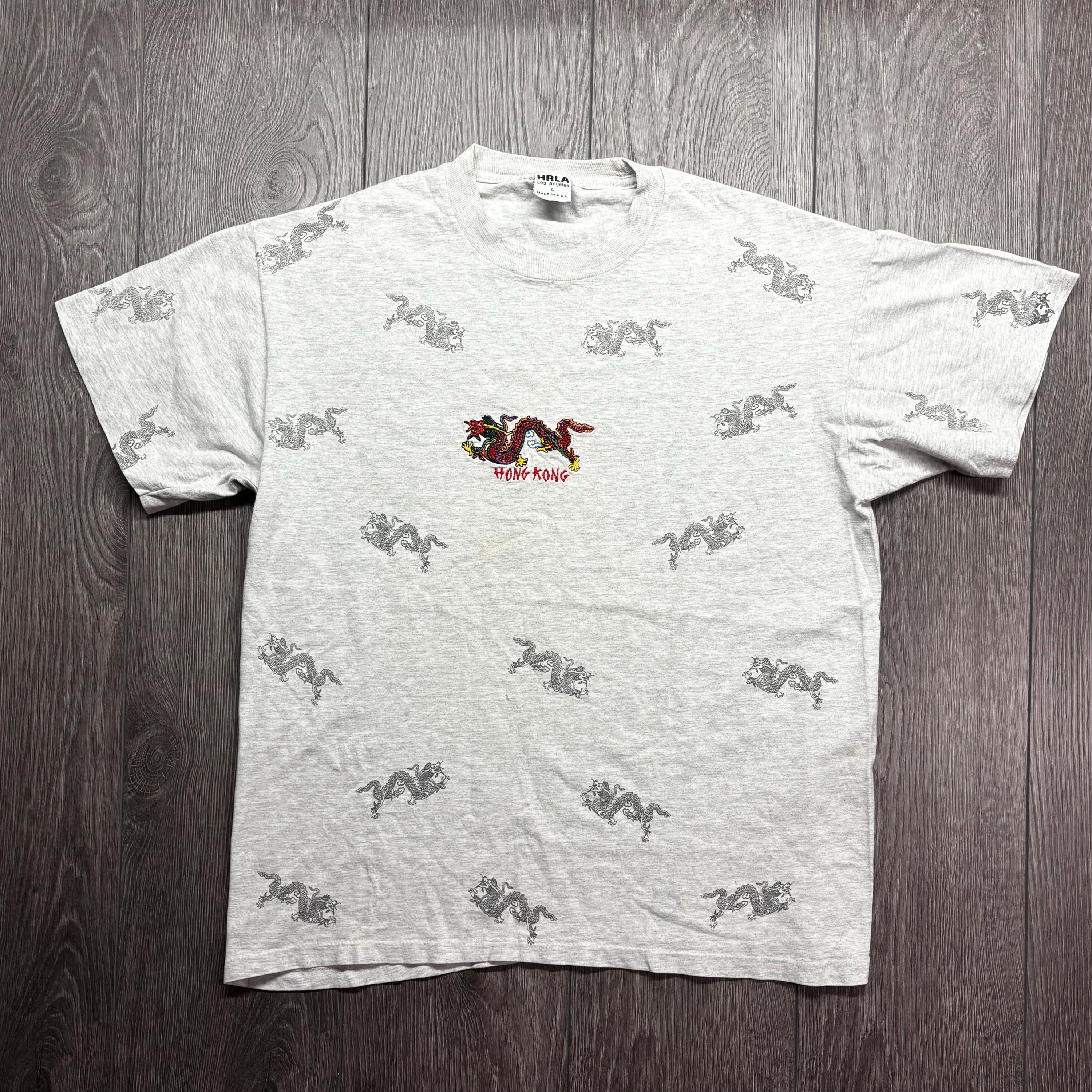 ヴィンテージ 香港ドラゴン 1990年代 Tシャツ グレー ミディアム 