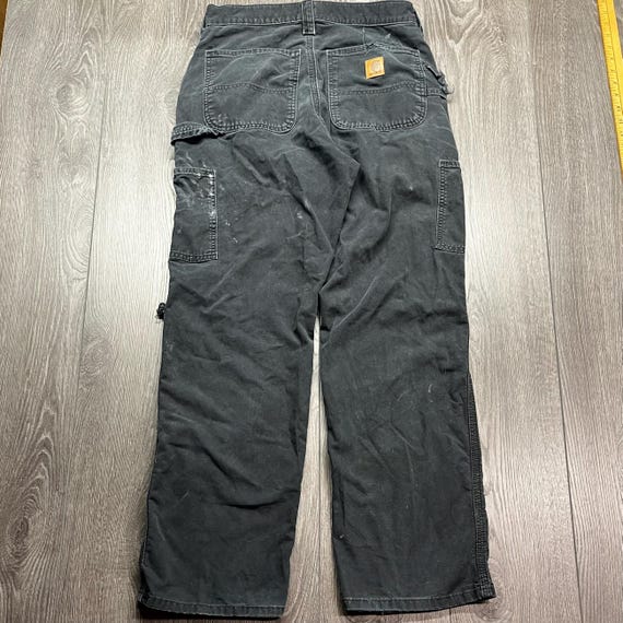 パンツ CARHARTT 90s Black Painter Pants Vintage Carhartt Carpenter Pants Black 30 X 31 Workwear